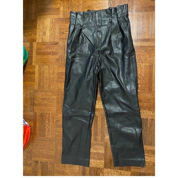 H&M Pant Women's Size 6 Black Belt Loop With Pockets High Waist Breathable - Picture 3 of 4